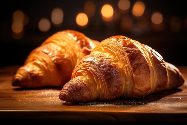 Foto café da manhã com croissants