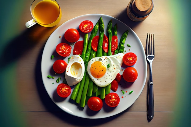 Café da manhã com espargos COMIDA