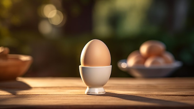 Café da manhã com ovos ao ar livre
