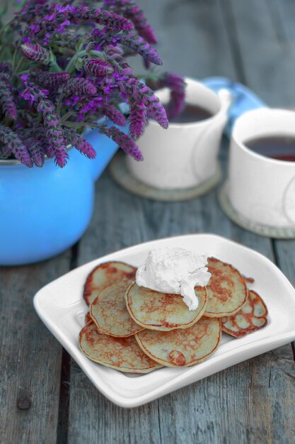 Café da manhã com panquecas