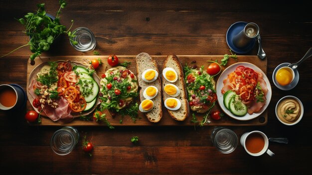 Café da manhã saudável com ovo de abacate tomates e microgreens Gerar IA