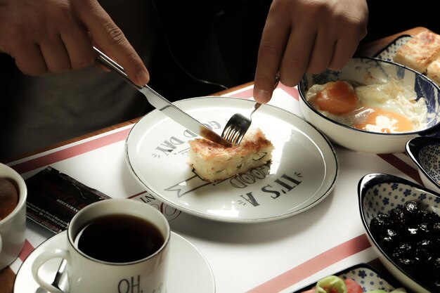 Café da manhã turco rico e delicioso