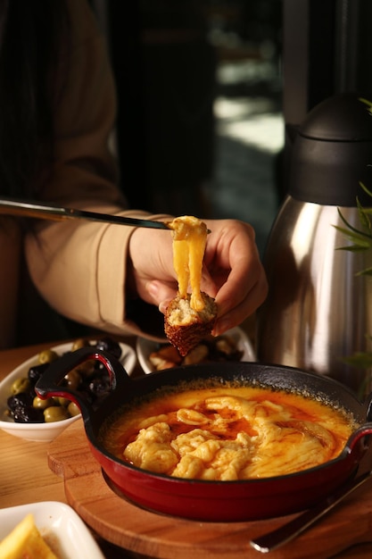 Café da manhã turco rico e delicioso