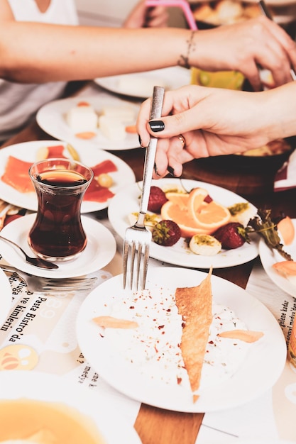 Café da manhã turco rico e delicioso