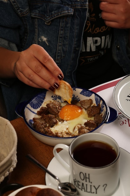 Café da manhã turco rico e delicioso