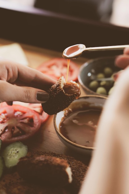 Café da manhã turco rico e delicioso