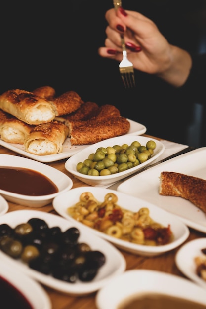 Café da manhã turco rico e delicioso