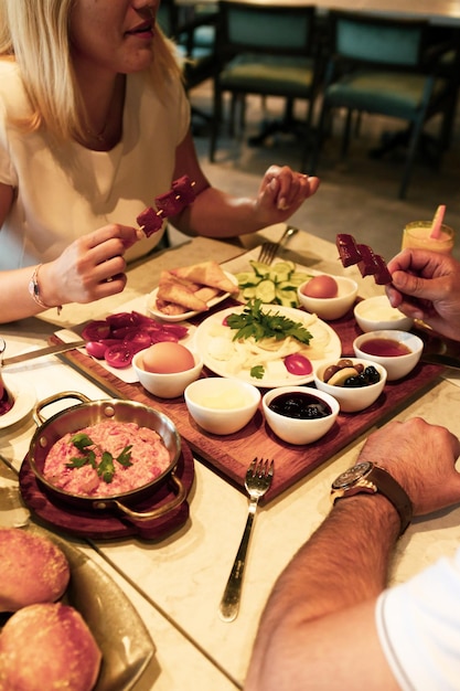 Café da manhã turco rico e delicioso