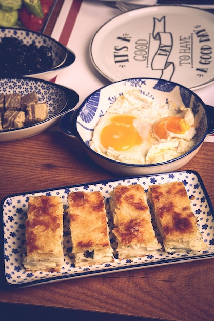 Café da manhã turco rico e delicioso