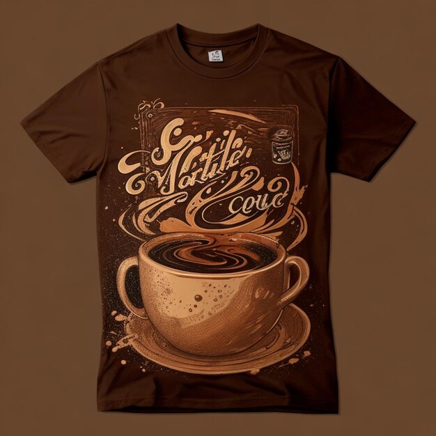 Foto café en el diseño de la camiseta