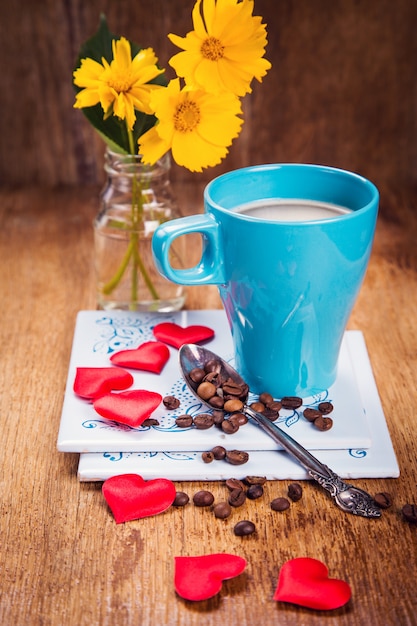 Café y flores