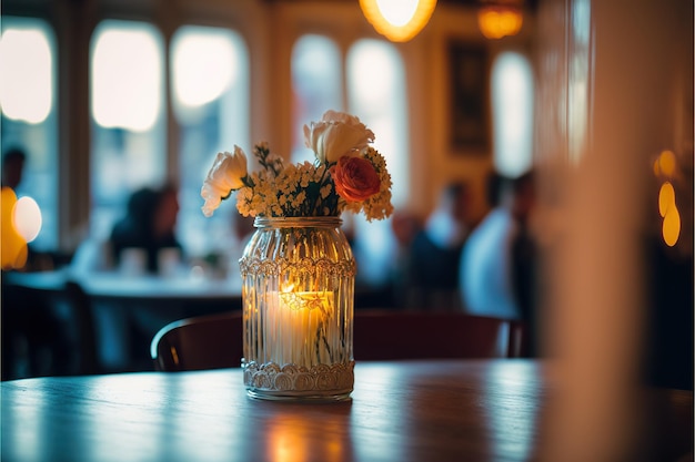 Café francés atmosférico con un encantador interior acogedor a la luz de la mañana íntimo nostálgico elegante parisino IA generativa