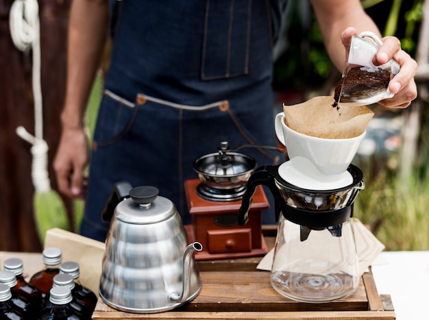 Café gourmet producto saludable feria.