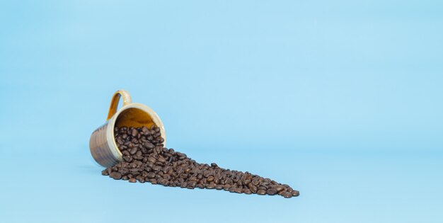 Foto café granos de café taza de café bebida energética