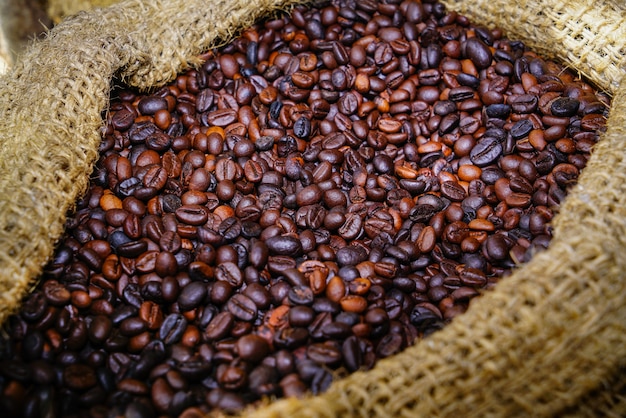 Foto el café ha estado en el saco