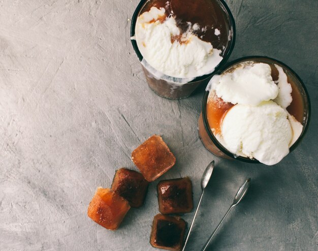 café helado y helado