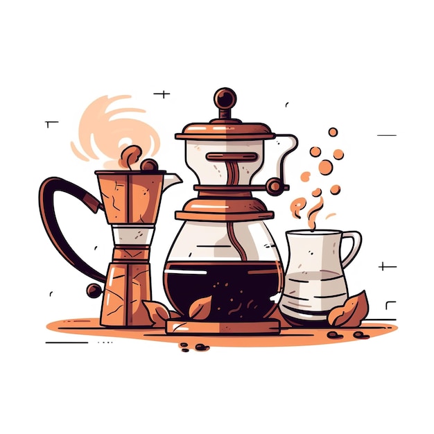 Café de ilustración de diseño plano