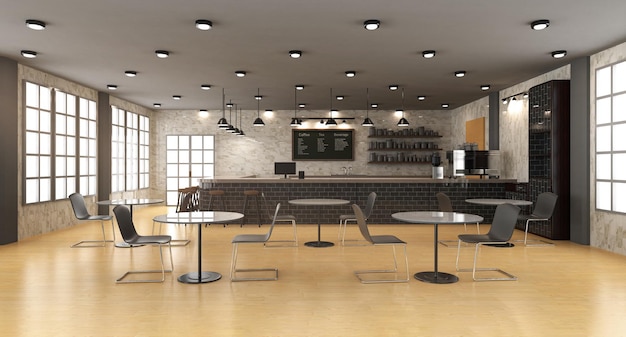 Café-Interieur oder Café im Inneren mit Thekenbar