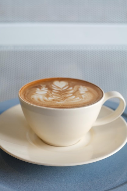 Café latte art closeup