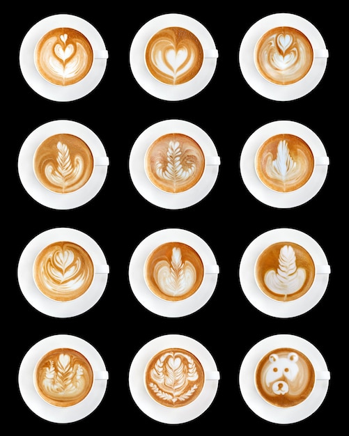 Café latte art em fundo marrom
