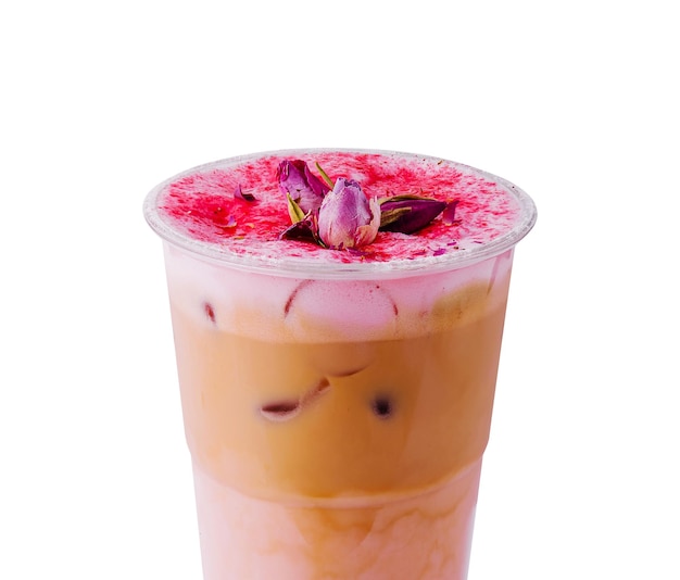 Café con leche de coco vegano para llevar con remolacha rosa