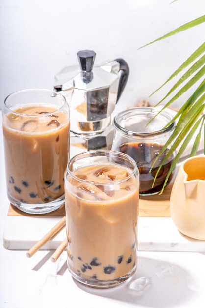 Café con leche de tapioca helado