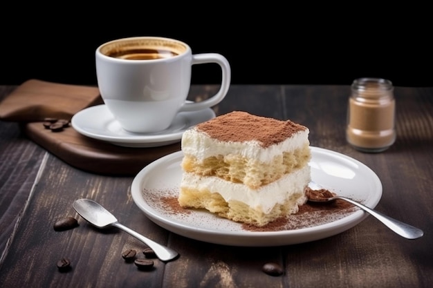 Café con leche tiramisú AI Generado