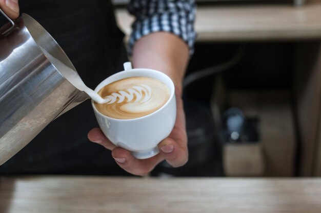 Café menu receita barista decoração cappuccino