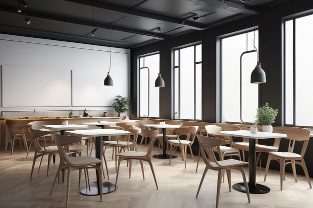 Café oder Restaurant Mockup mit leerem Weißraum mit leerem Raum für die Platzierung Ihres Designs