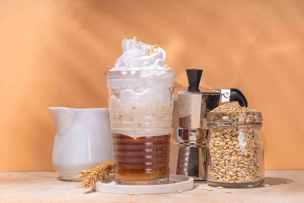 Café orzo frappe de cevada