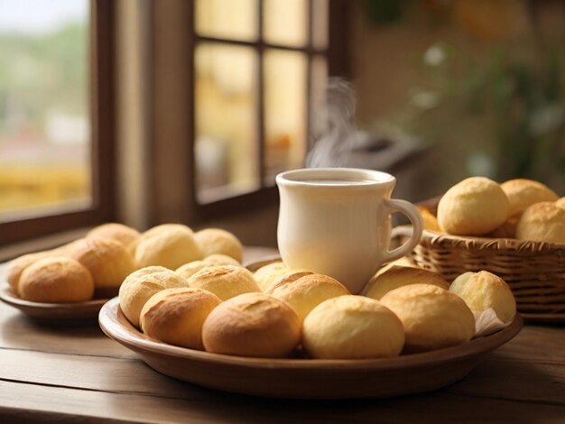 café y pan de queso