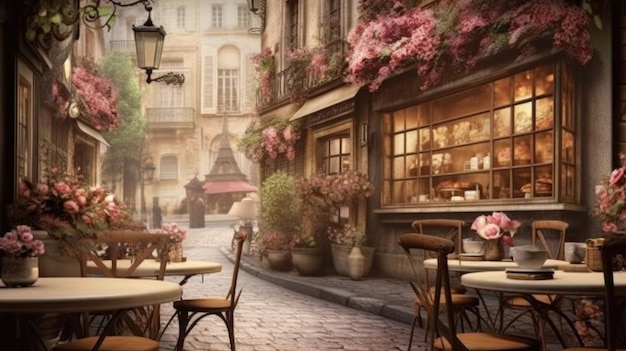 Un café en París, Francia.