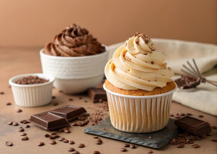 Café y pasteles de chocolate