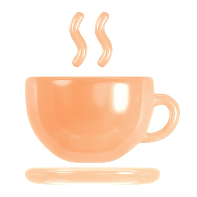 Café png icona pegatina 3D con fondo transparente que se muestra