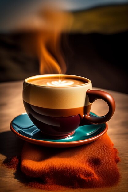 Café quente aromático da manhã ai generativo