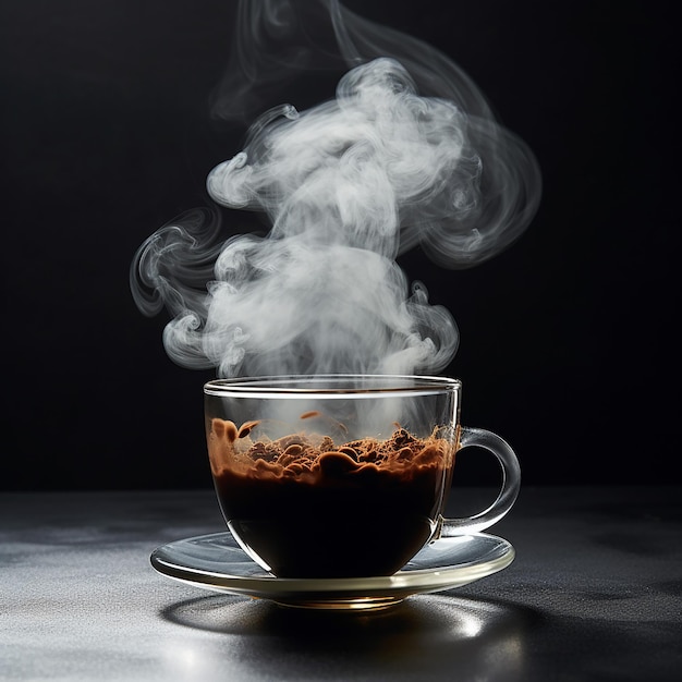 café quente faz muita fumaça