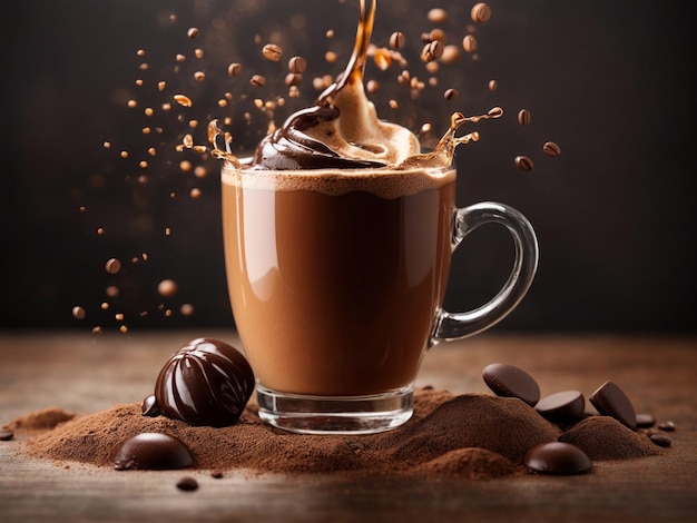 café realista con chocolate