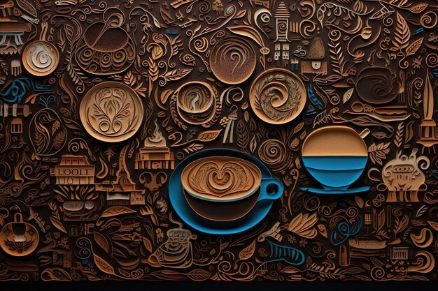 Cafés Motivos ocultos Crie uma obra de arte intrincada