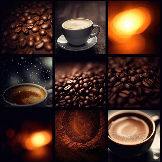 cafés no estilo de zoom macro