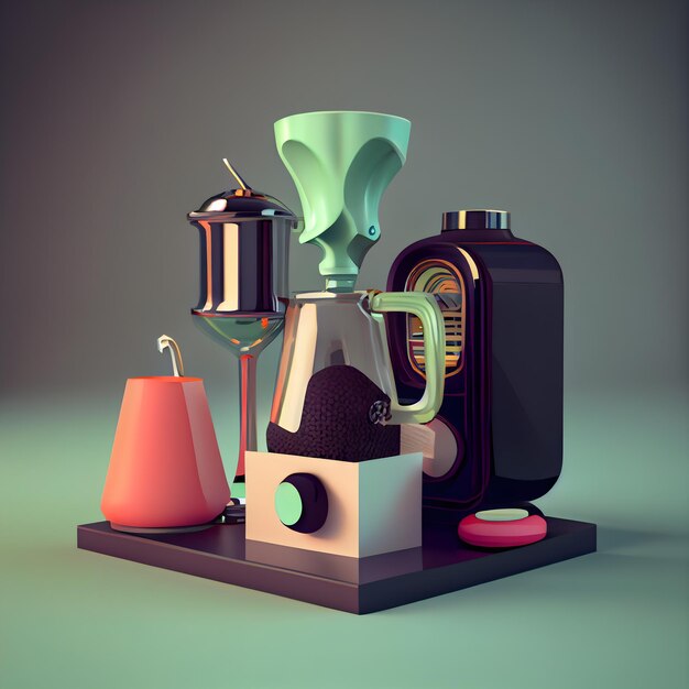 Cafetera Cafetera 3d render ilustración