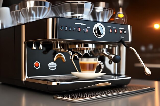 Cafetera espresso haciendo café