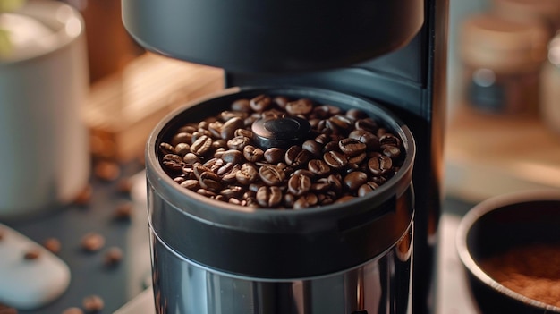 Foto una cafetera con frijoles