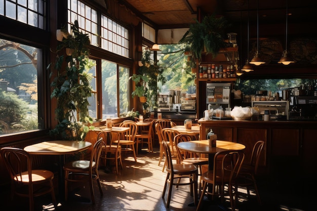 Cafetería Luz Natural IA Generativa