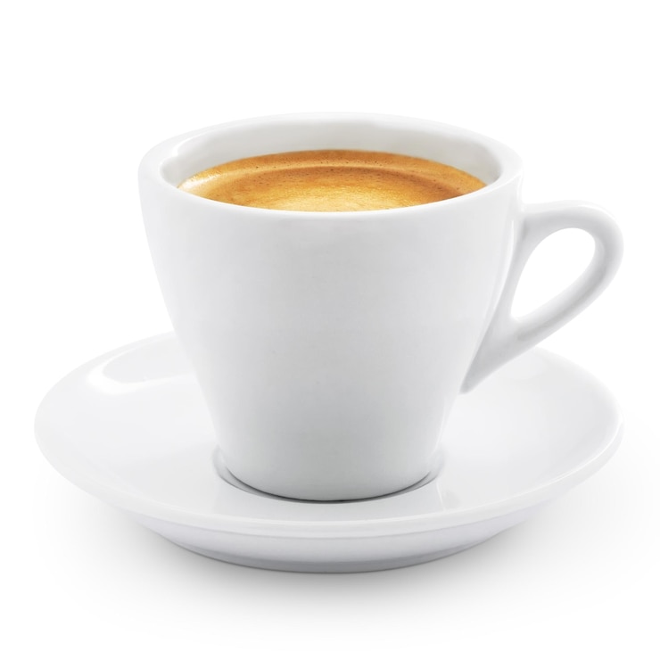 Foto caffe espresso aislado en blanco trazado de recorte