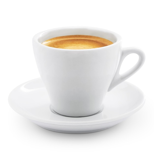 Caffe Espresso isoliert auf weißem Beschneidungspfad