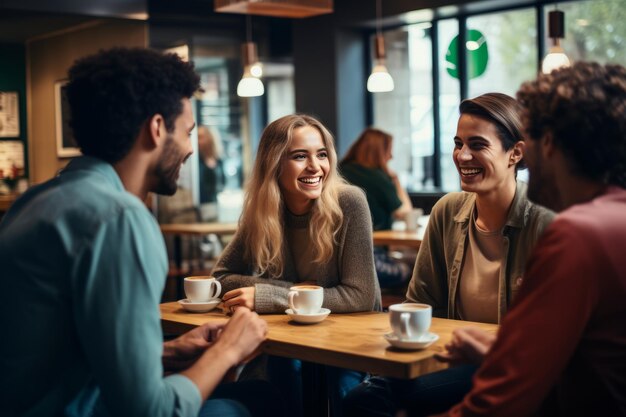 Caffeine Chats Una agradable cita de café con amigos cercanos