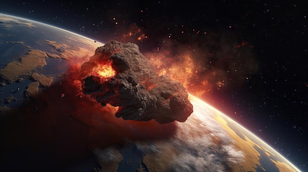 Caída de un asteroide a la tierra Fin del mundo Armagedón