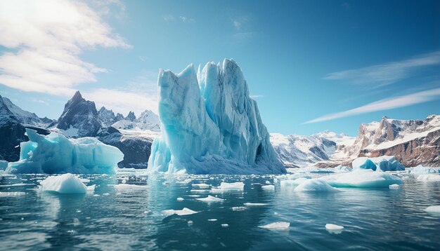 La caída de los glaciares en Groenlandia Foto desde el barco