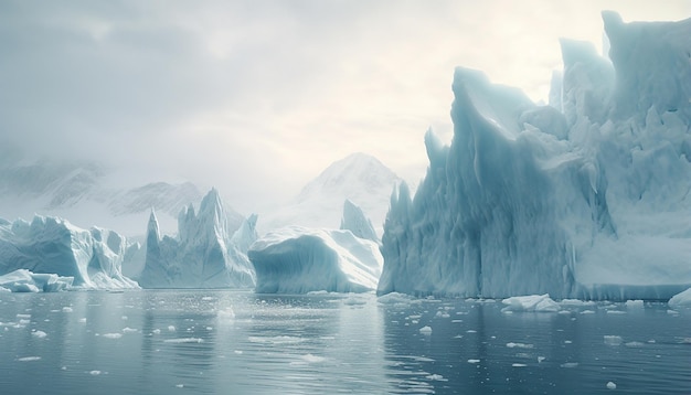 La caída de los glaciares en Groenlandia Foto desde el barco