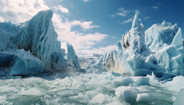 La caída de los glaciares en Groenlandia Foto desde el barco